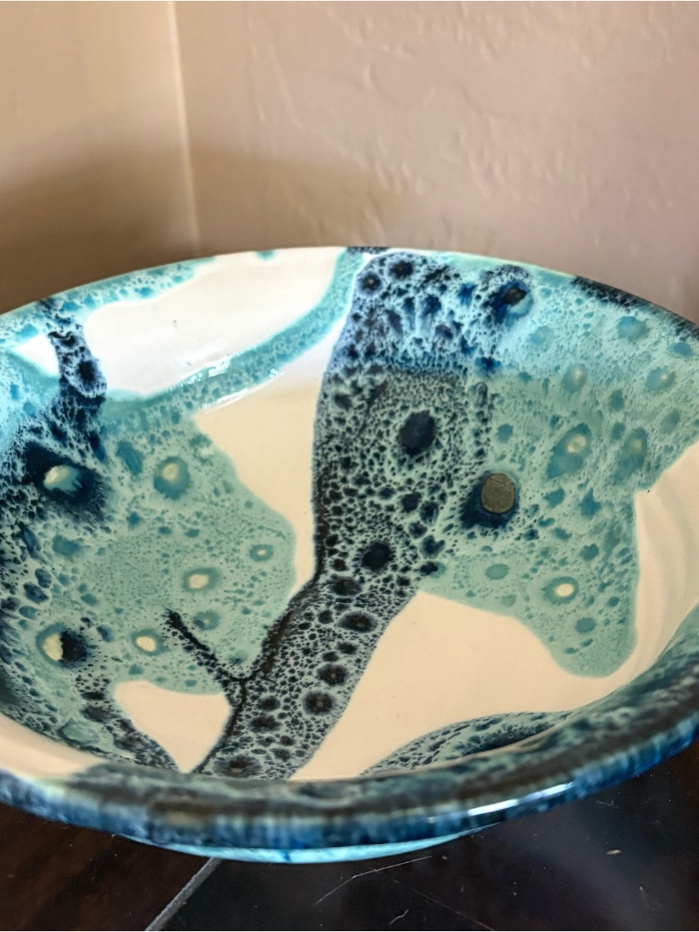 Handcrafted Turquoise Ceramic Art Bowl